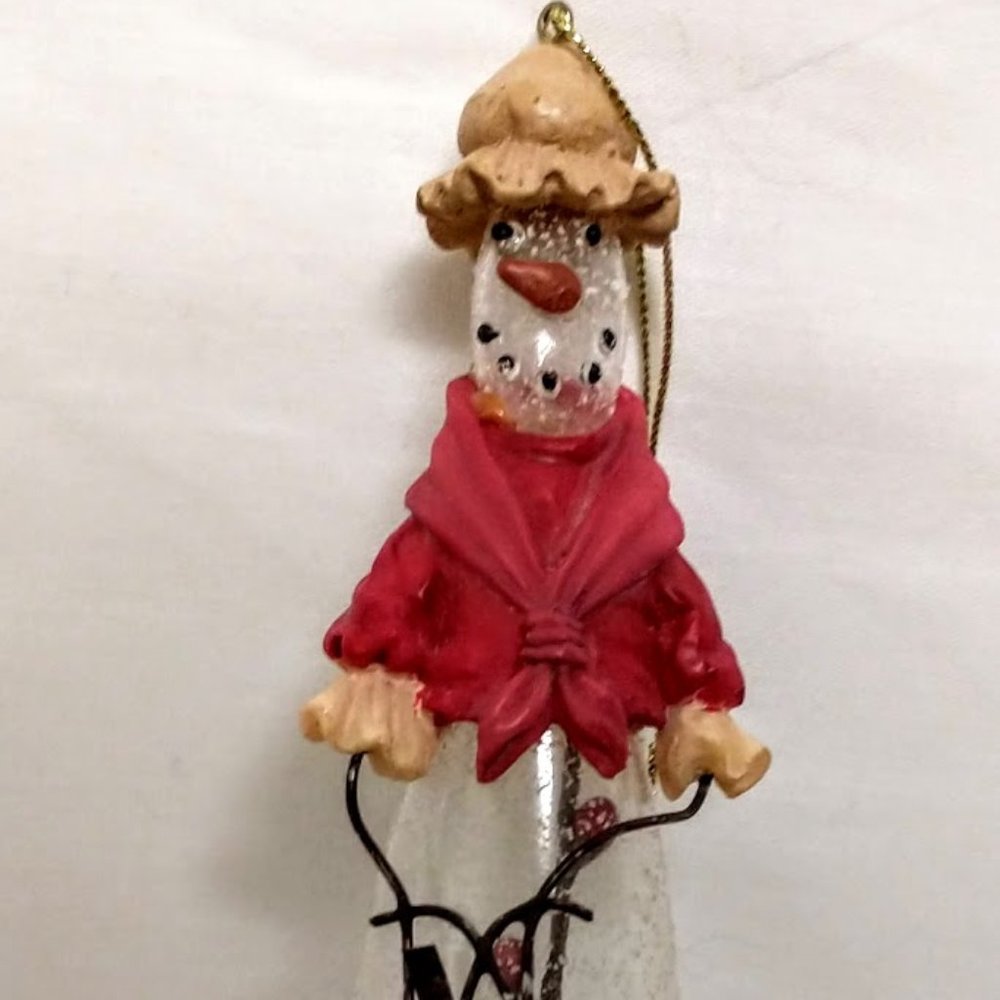 Snowman Crafted Ornament Teardrop Base Clothing Wr